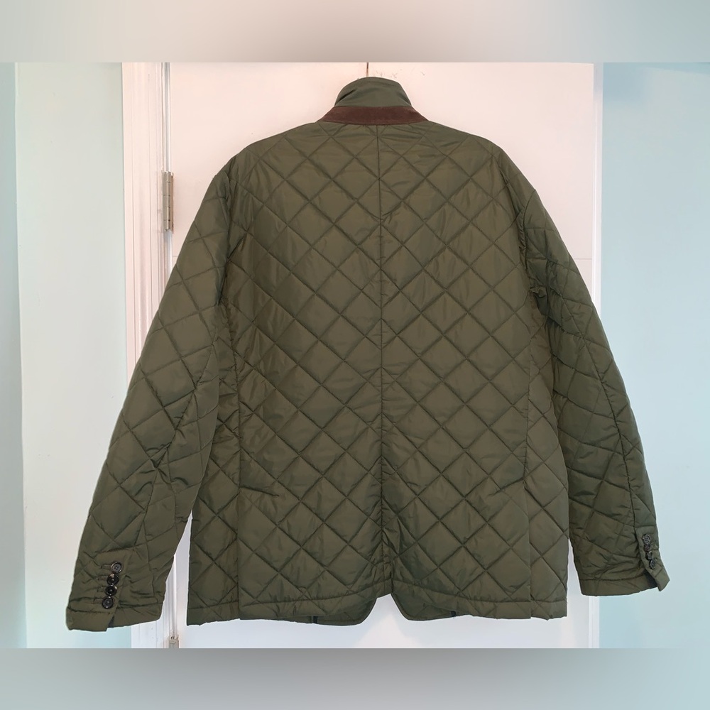 Ralph Lauren Men Quilted Nylon Suede Green Beaton Jacket Coat XXL - Picture 4 of 9